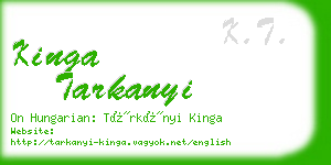 kinga tarkanyi business card